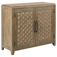 Leona 2-Door Accent Chest with Woven Sea Grass Panels