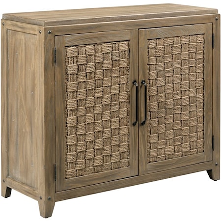 Leona 2-Door Accent Chest with Woven Sea Grass Panels
