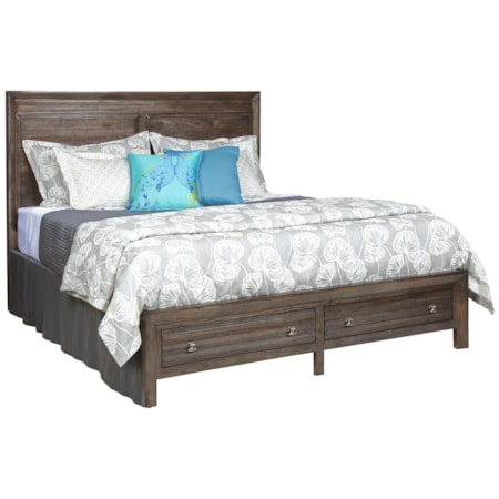Queen Border's Panel Storage Bed