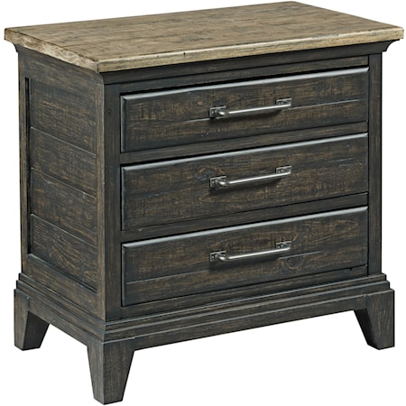 Blair Three Drawer Nightstand with Night Light and Electrical Outlet                               