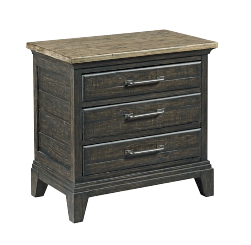 Blair Three Drawer Nightstand with Night Light and Electrical Outlet                               