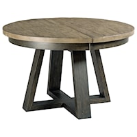 Button Solid Wood Dining Table with One Extension Leaf                               