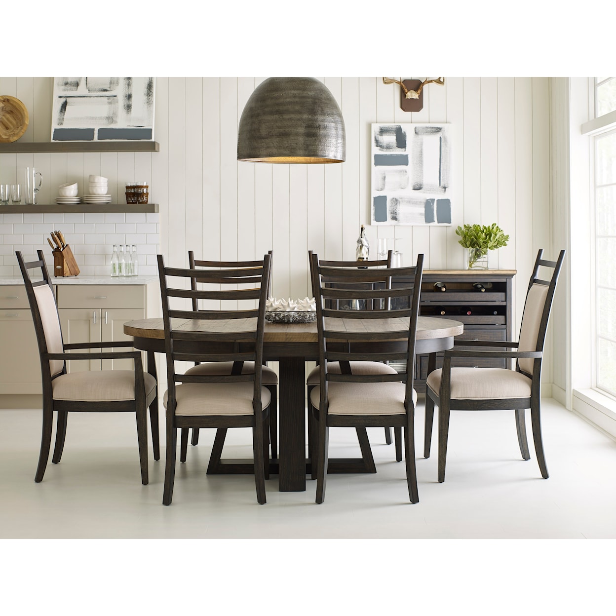 Kincaid Furniture Plank Road Button Dining Table                         