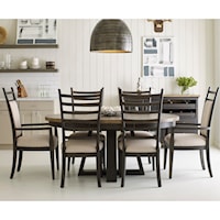Seven Piece Dining Set with Button Table and Oakley Chairs