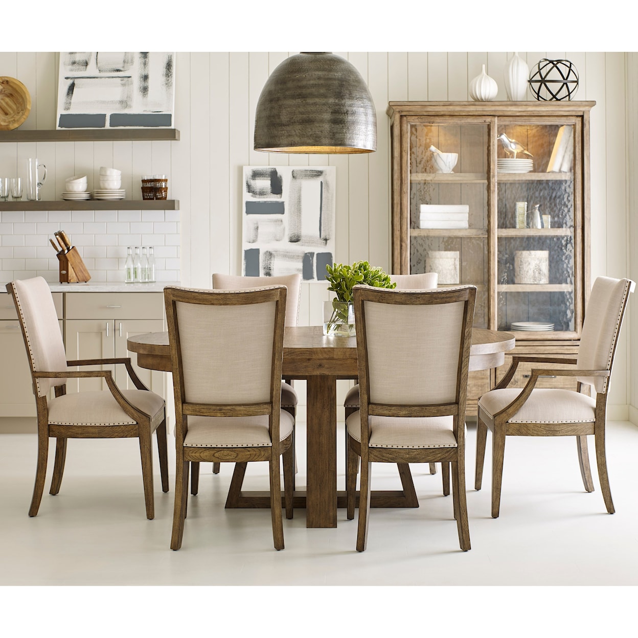 Kincaid Furniture Plank Road 7 Pc Dining Set w/ Button Table