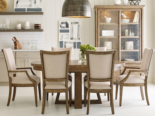 7 Pc Dining Set w/ Button Table