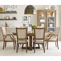 Seven Piece Dining Set with Button Table and Howell Chairs