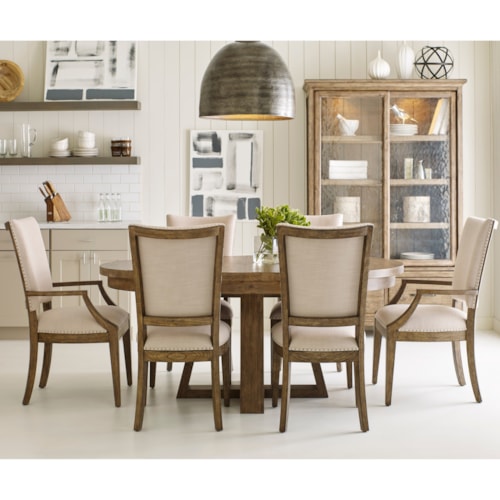 Seven Piece Dining Set with Button Table and Howell Chairs