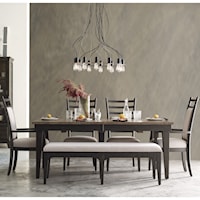 Six Piece Dining Set with Ranking Table and Bench