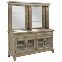 Rockland Solid Wood Buffet with Touch Lighting and Mirrored Back             