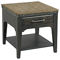 Artisans Rectangular Solid Wood End Table with One Drawer             