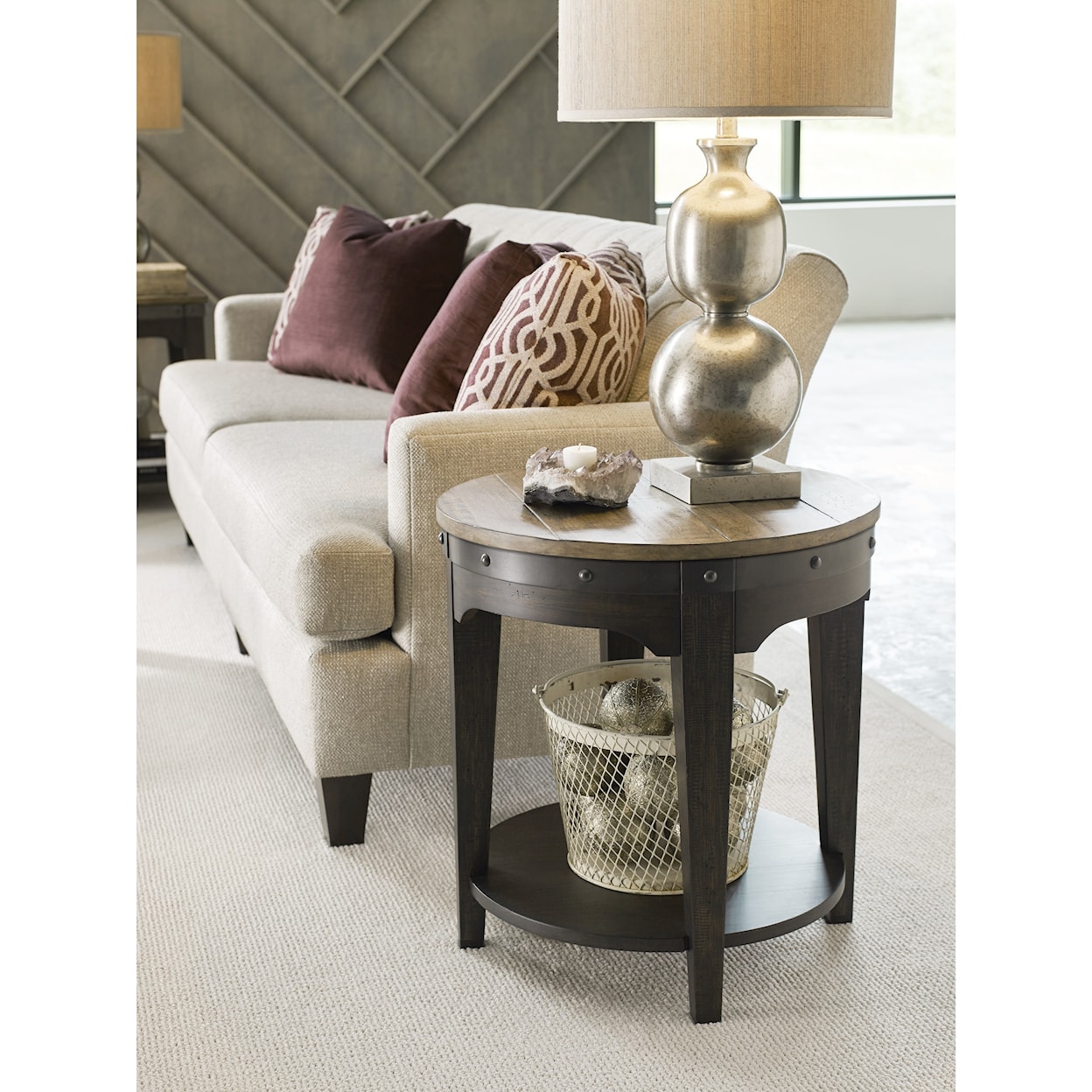 Kincaid Furniture Plank Road Artisans Round End Table                    