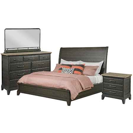 Queen Sleigh Bed, Bureau, Mirror, Nightstand