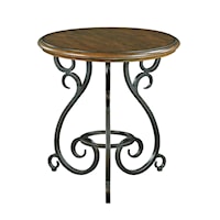 Traditional Round Accent Table with Old World Cast Iron Base