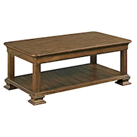 Traditional Rectangular Solid Wood Cocktail Table