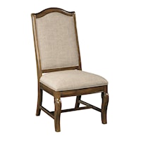 Traditional Upholstered Side Chair with Scroll-Carved Legs