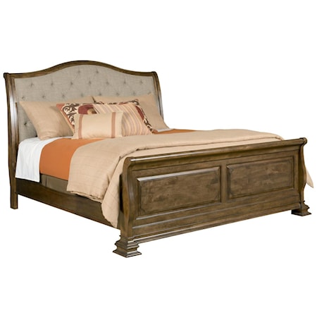 Queen Portolone Upholstered Sleigh Bed