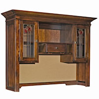 Desk Hutch with Stained Glass Doors