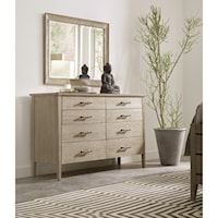 Contemporary Solid Wood Dresser and Mirror Set
