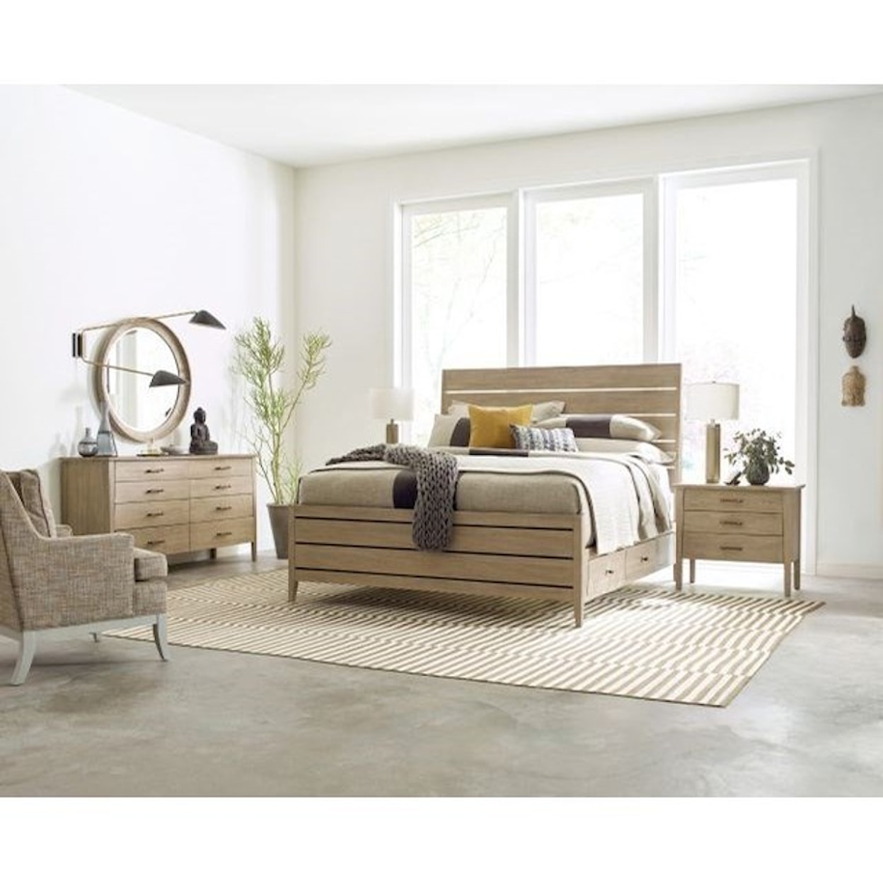 Kincaid Furniture Symmetry Incline Oak Queen High Bed