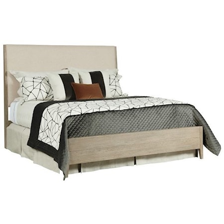 Contemporary Incline Solid Wood Queen Upholstered Bed