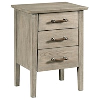 Contemporary Boulder Solid Wood Small Nightstand with Outlet