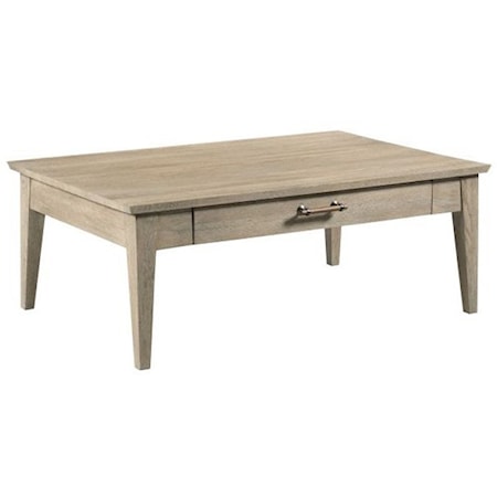 Contemporary Collins Solid Wood Coffee Table with Drawer