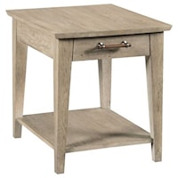 Contemporary Collins Solid Wood Side Table with Drawer
