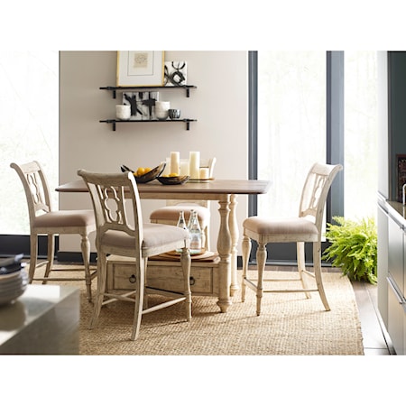 5-Piece Kitchen Island and Chair Set