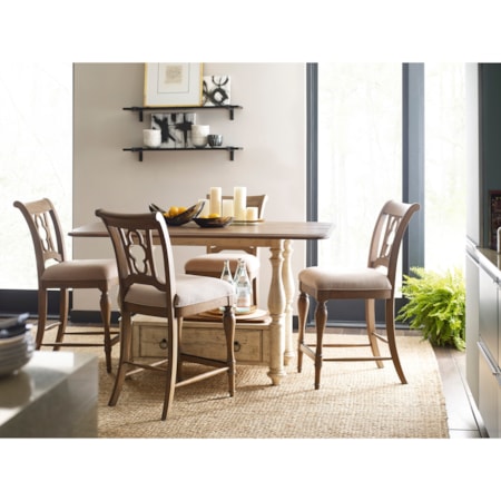 5-Piece Kitchen Island and Chair Set