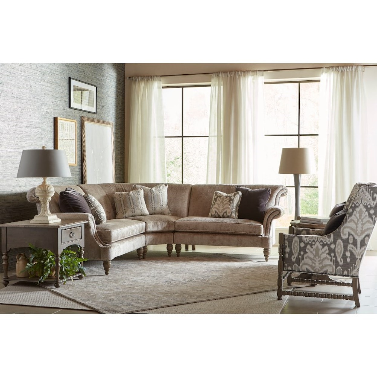 Kincaid Furniture Windsor 3 Piece Corner Sectional Sofa