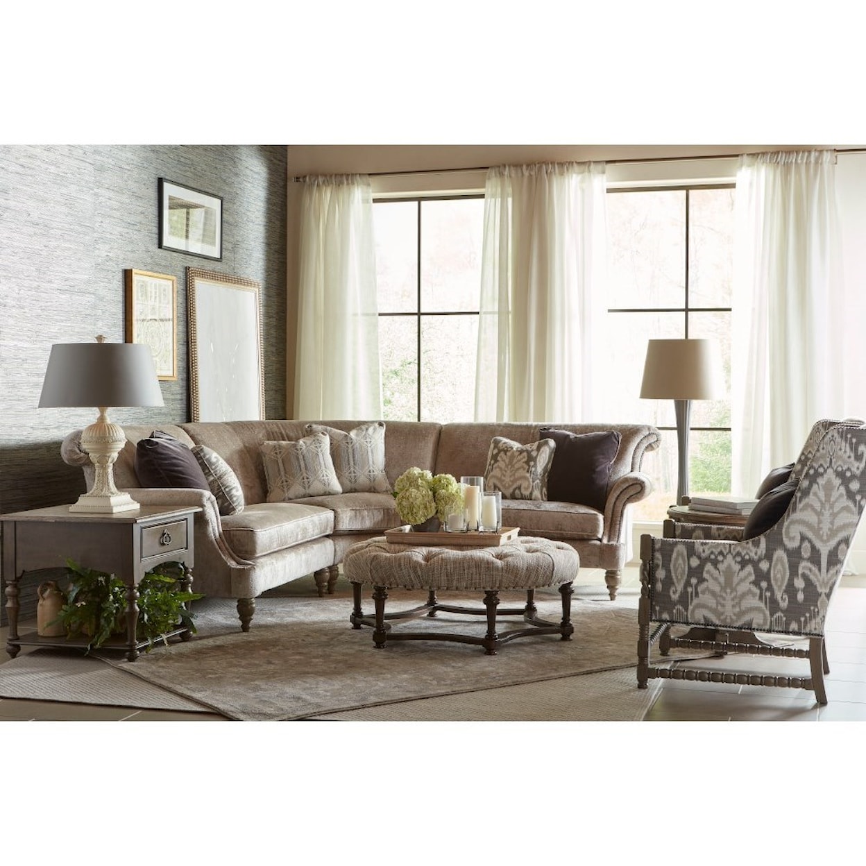 Kincaid Furniture Windsor 3 Piece Corner Sectional Sofa
