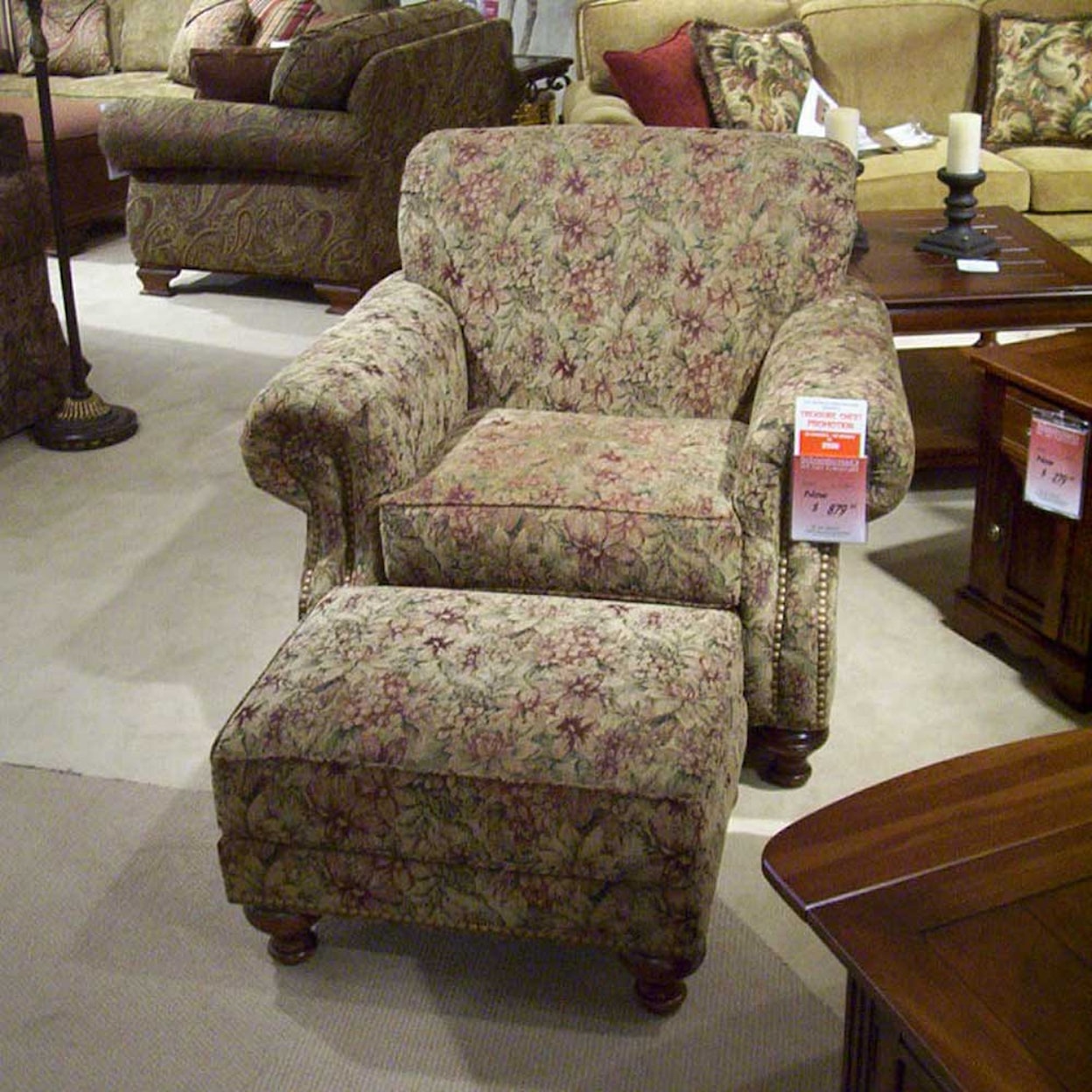King Hickory 4200 Rolled arm chair and ottoman
