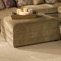 Transitional Square Ottoman