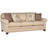 Transitional Sofa with Tapered Block Feet