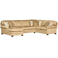 Transitional Sectional with Tapered Block Feet