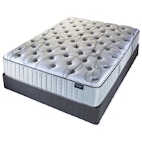 King 12 1/2" Cushion Firm Encased Coil Mattress and 5" Low Profile Wood Foundation