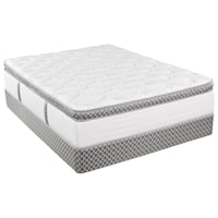 California King Pillow Top Pocketed Coil Mattress and Low Profile Wood Foundation