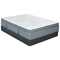 King 13 1/2" Firm Pillow Top Mattress and Low Profile Nordic Wood Foundation