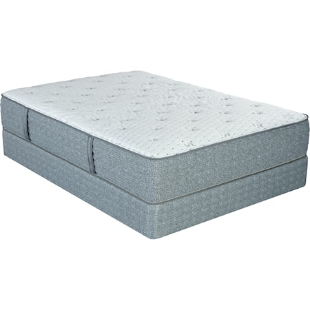 King 12 1/2" Cushion Firm Mattress and Low Profile Nordic Wood Foundation