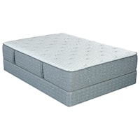 Full 12 1/2" Cushion Firm Pocketed Coil Mattress and Nordic Wood Foundation