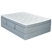 Cal King 14" Cushion Firm Euro Top Pocketed Coil Mattress and Low Profile Nordic Wood Foundation