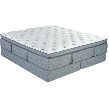 Twin Extra Long 15" Coil on Colil Box Top Mattress and Low Profile Nordic Wood Foundation