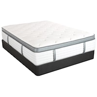 Cal King Euro Top Pocketed Coil Mattress and Nordic Wood Foundation