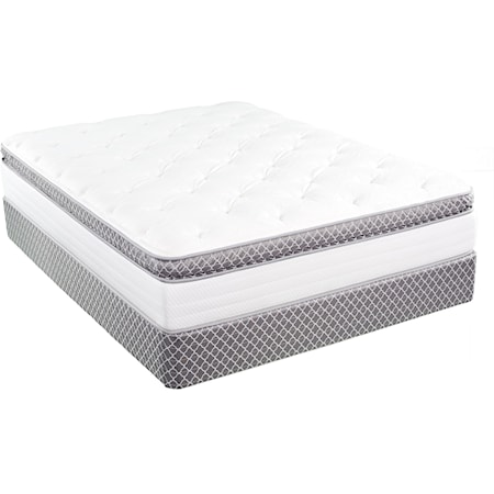 Full XL Pillow Top Mattress and Low Profile Wood Foundation