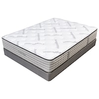 King 12" Plush Pocketed Coil Mattress and 5" Natural Wood Low Profile Foundation
