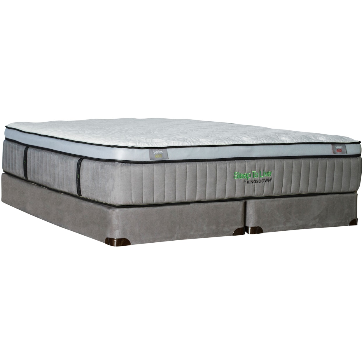 Kingsdown 5244 Green Series 600 Queen 15 1/2" Euro Top Luxury Mattress Set