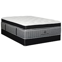 King 17 1/2" Pillow Top Coil on Coil on Coil Mattress and 5" Low Profile Wood Foundation