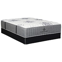 Full 14 1/2" Firm Coil on Coil Mattress and 5" Low Profile Wood Foundation