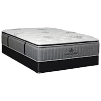 King 15 1/2" Pillow Top Coil on Coil Mattress and 5" Low Profile Wood Foundation